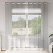 Gordijnen voile 2 st 140x245 cm lichtgrijs