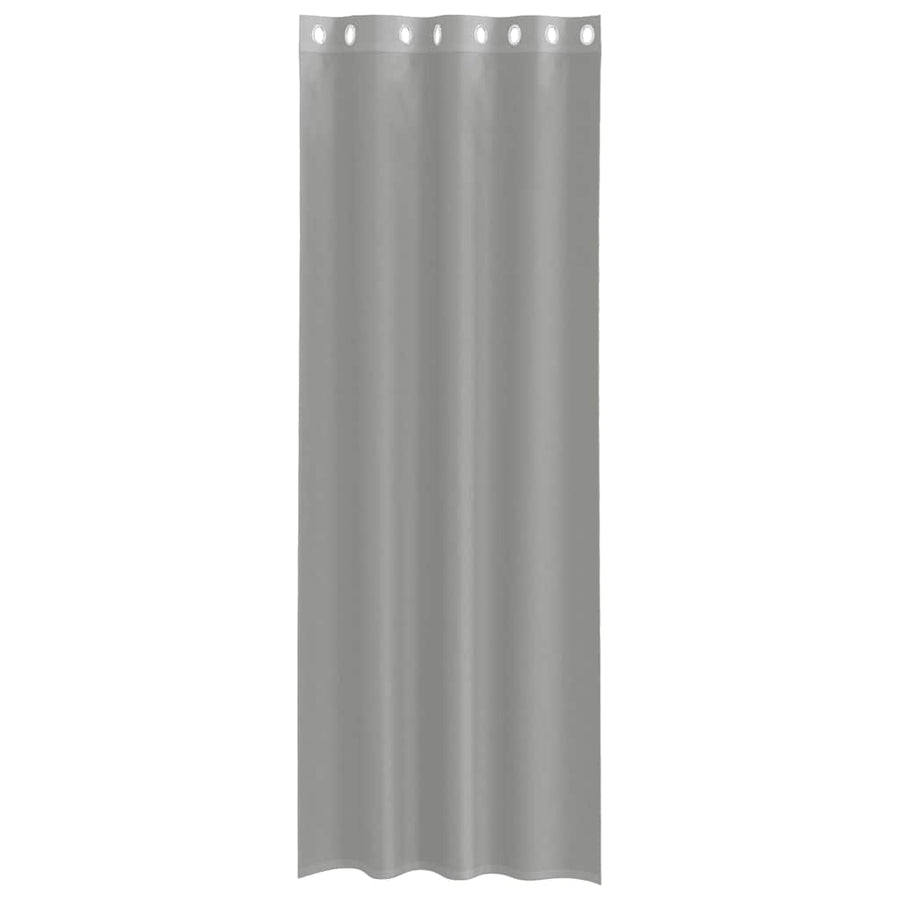 Gordijnen voile met doorvoertules 2 st 140x260 cm lichtgrijs