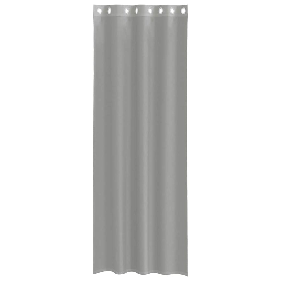 Gordijnen voile met doorvoertules 2 st 140x300 cm lichtgrijs