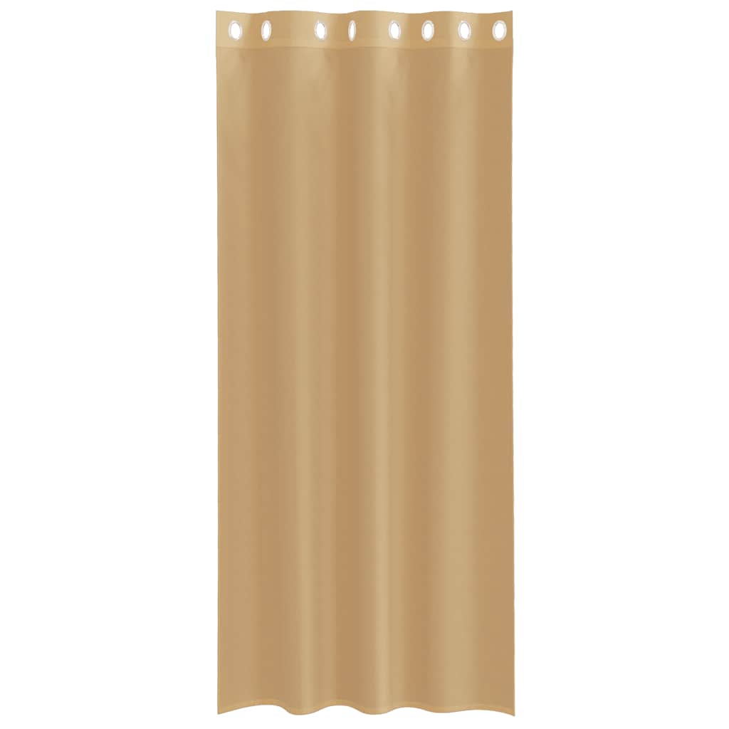 Gordijnen Voile met doorvoertules 2 st zand