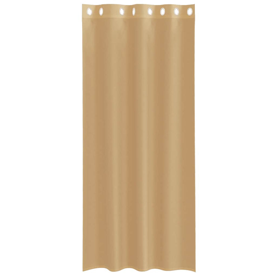 Gordijnen Voile met doorvoertules 2 st zand