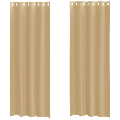 Gordijnen Voile met doorvoertules 2 st zand