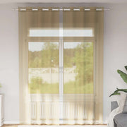 Gordijnen voile 2 st 140x300 cm zand polyester