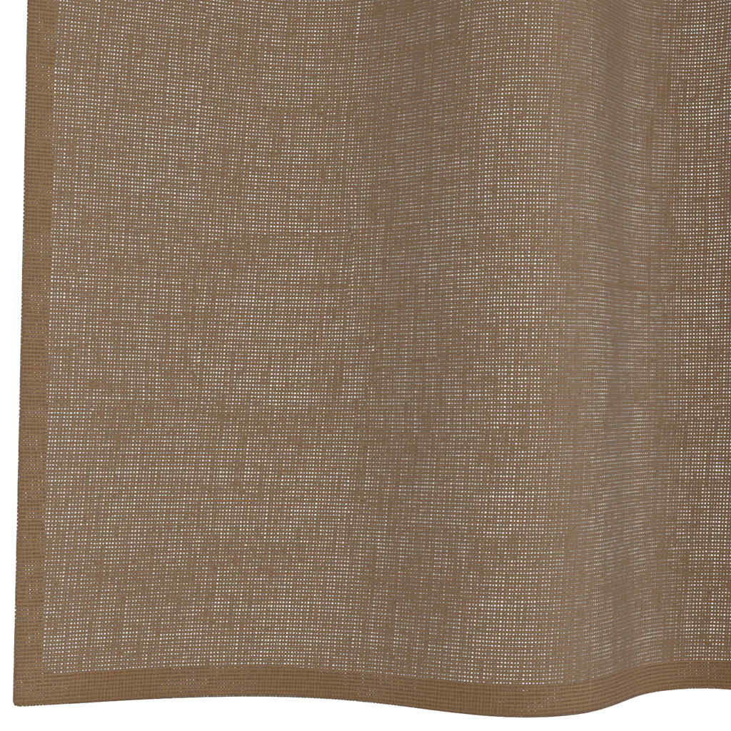 Gordijnen voile met doorvoertules 2 st lichtbruin