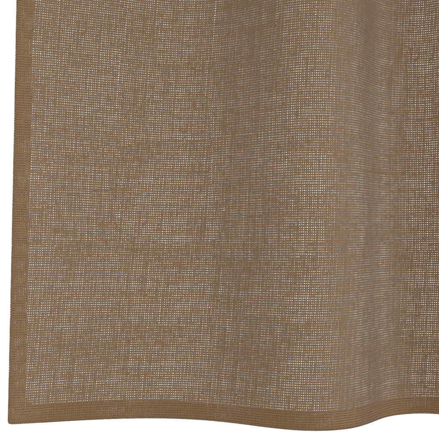 Gordijnen voile met doorvoertules 2 st lichtbruin