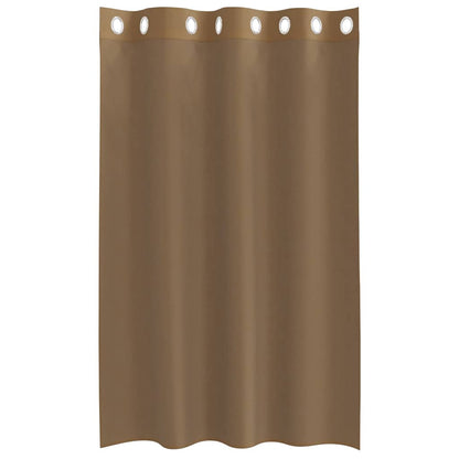 Gordijnen voile met doorvoertules 2 st lichtbruin
