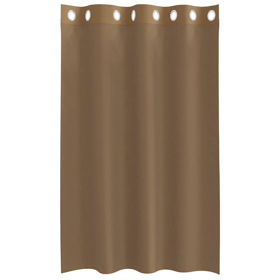 Gordijnen voile met doorvoertules 2 st lichtbruin