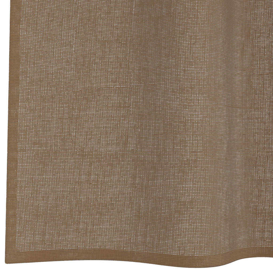 Gordijnen voile met doorvoertules 2 st lichtbruin