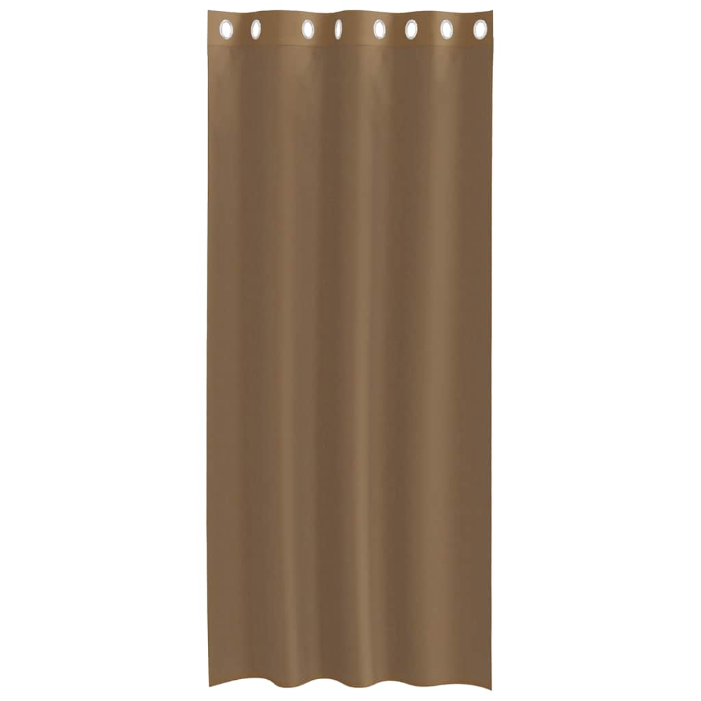 Gordijnen voile met doorvoertules 2 st lichtbruin