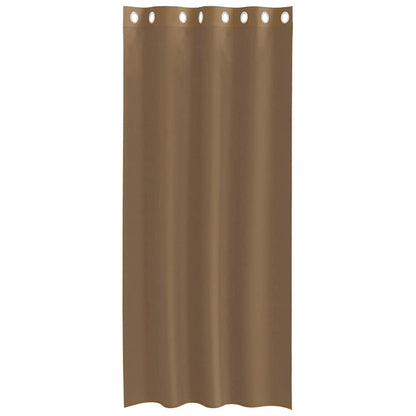 Gordijnen voile met doorvoertules 2 st lichtbruin