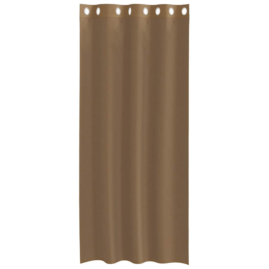 Gordijnen voile met doorvoertules 2 st lichtbruin
