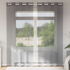 Voile curtains with eyelets 2 pcs light brown