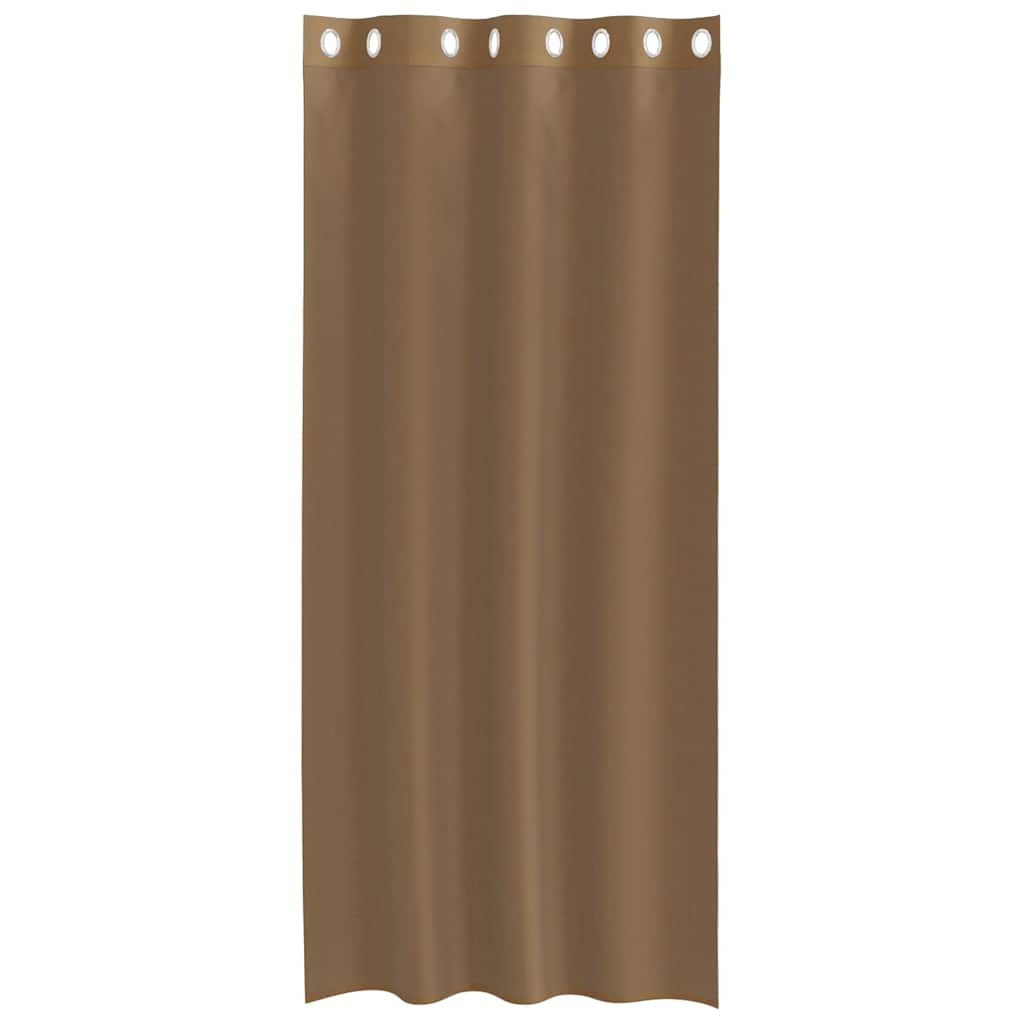 Gordijnen voile met doorvoertules 2 st lichtbruin