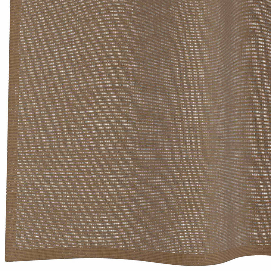 Gordijnen voile met doorvoertules 2 st lichtbruin