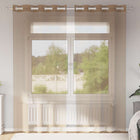 Curtains voile with eyelets 2 pcs light brown