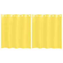 Gordijnen voile met doorvoertules 2 st geel