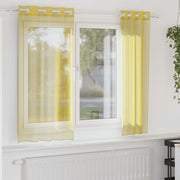 Vitrage gordijnen 2 st geel 140x175 cm