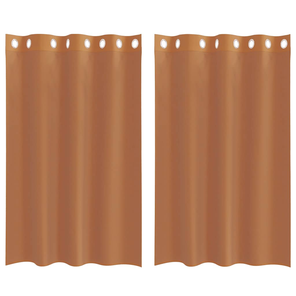 Gordijnen voile met doorvoertules 2 st terracotta