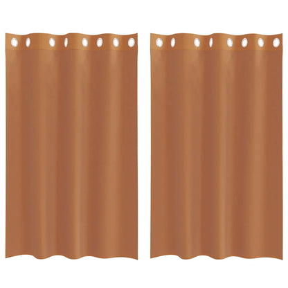 Gordijnen voile met doorvoertules 2 st terracotta