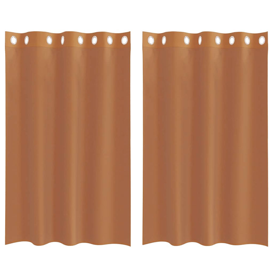 Gordijnen voile met doorvoertules 2 st terracotta