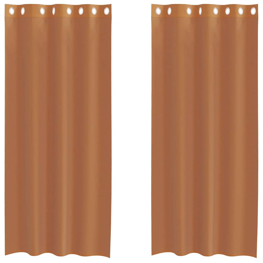Gordijnen voile met doorvoertules 2 st terracotta