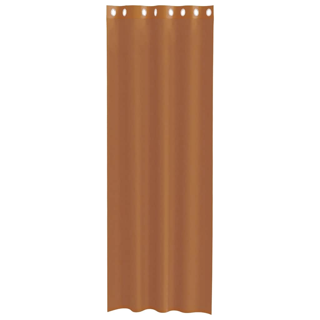 Gordijnen voile met doorvoertules 2 st terracotta