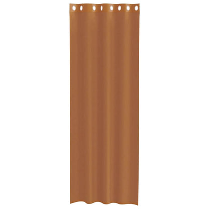 Gordijnen voile met doorvoertules 2 st terracotta