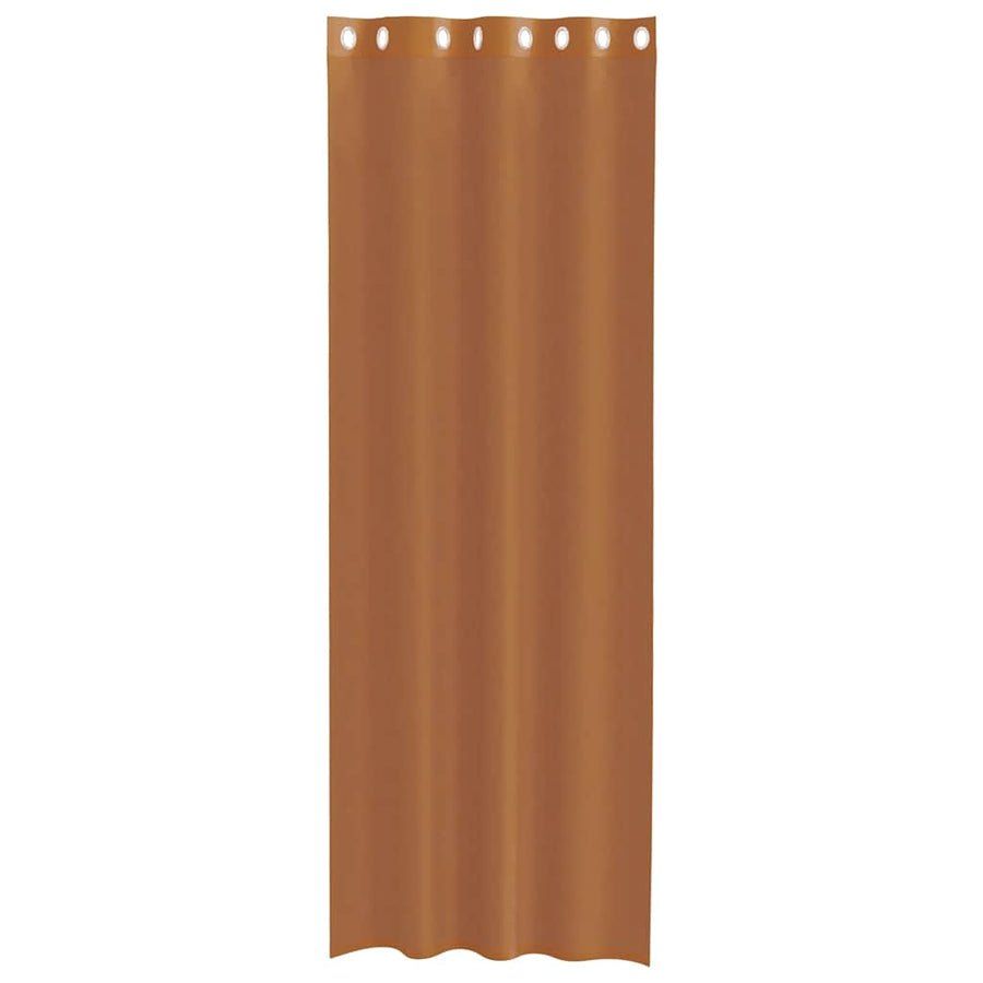 Gordijnen voile met doorvoertules 2 st terracotta