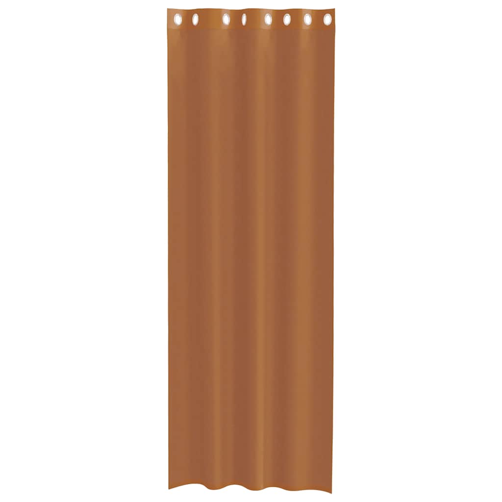 Gordijnen voile met doorvoertules 2 st terracotta