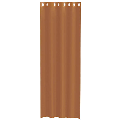 Gordijnen voile met doorvoertules 2 st terracotta