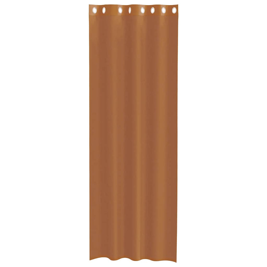 Gordijnen voile met doorvoertules 2 st terracotta