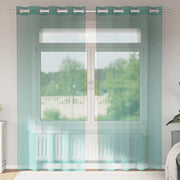 Gordijnen voile 2 stuks turkoois 140x245 cm