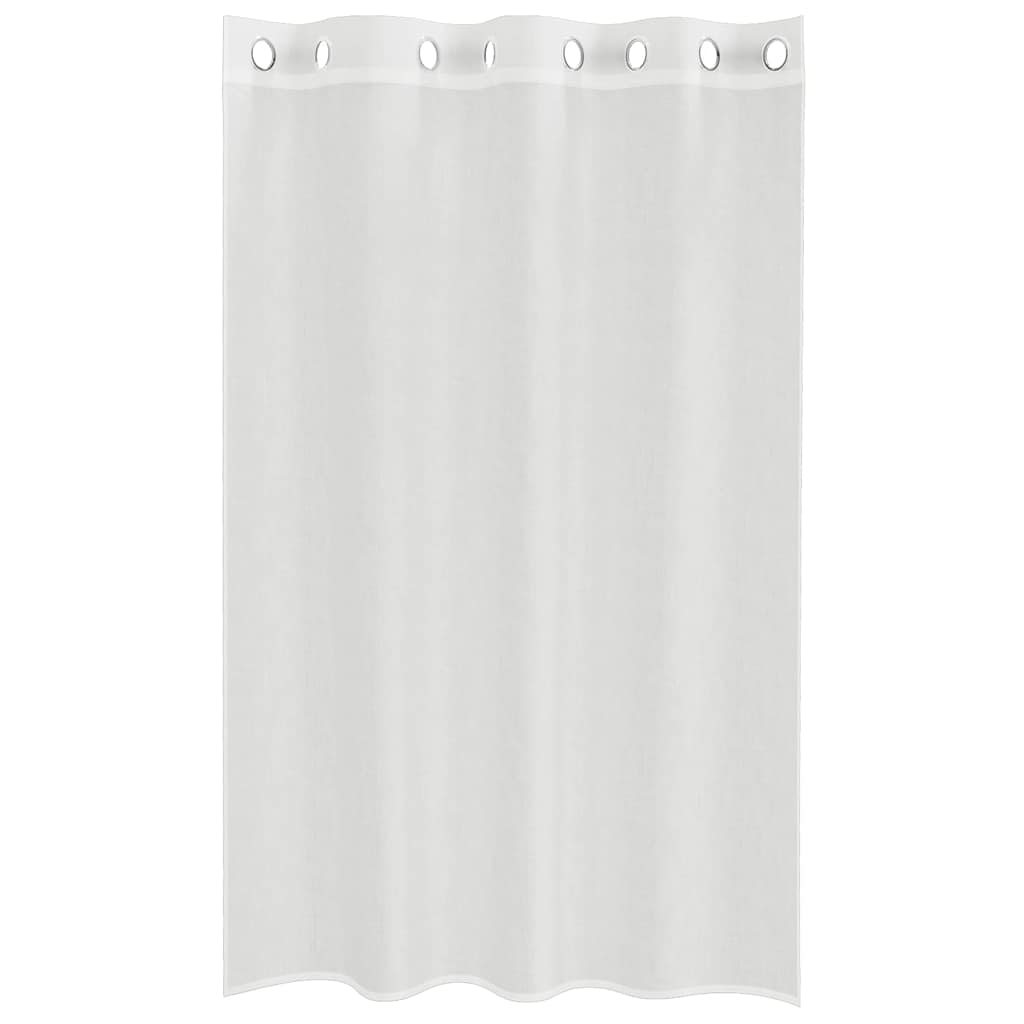 Gordijnen voile met doorvoertules 2 st wit