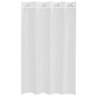 Gordijnen voile met doorvoertules 2 st wit