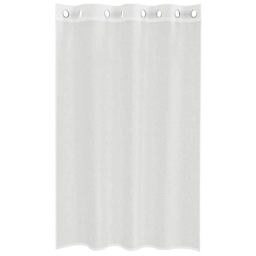 Gordijnen voile met doorvoertules 2 st wit