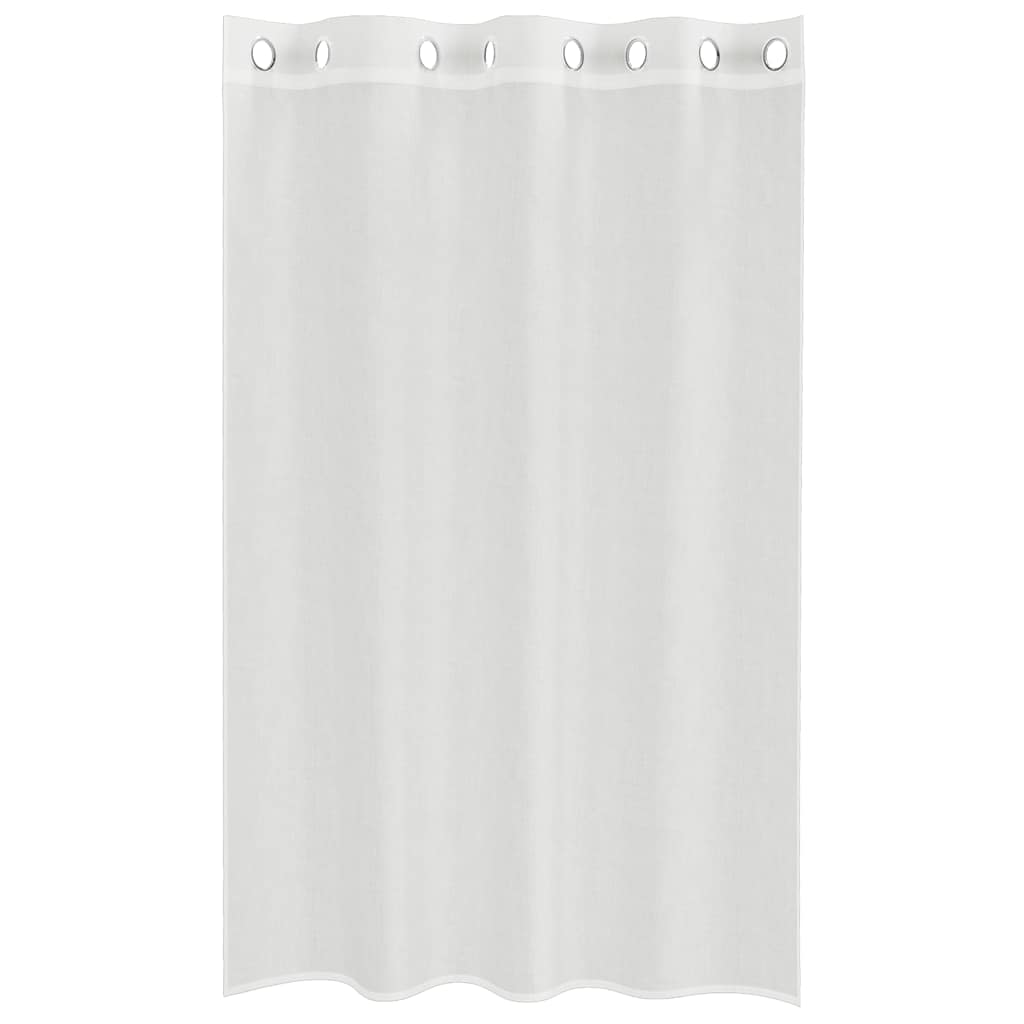 Gordijnen voile met doorvoertules 2 st wit