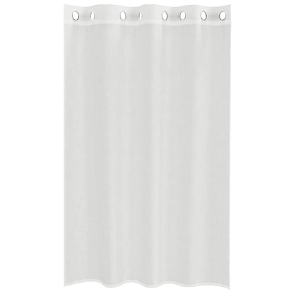 Gordijnen voile met doorvoertules 2 st wit