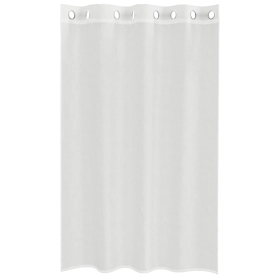 Gordijnen voile met doorvoertules 2 st wit
