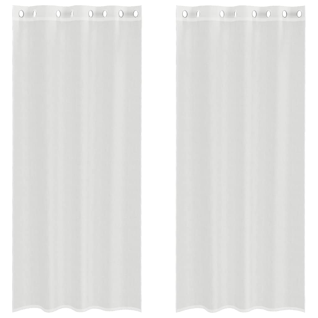 Gordijnen voile met doorvoertules 2 st wit