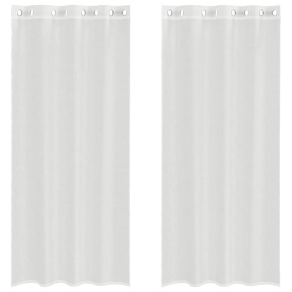 Gordijnen voile met doorvoertules 2 st wit