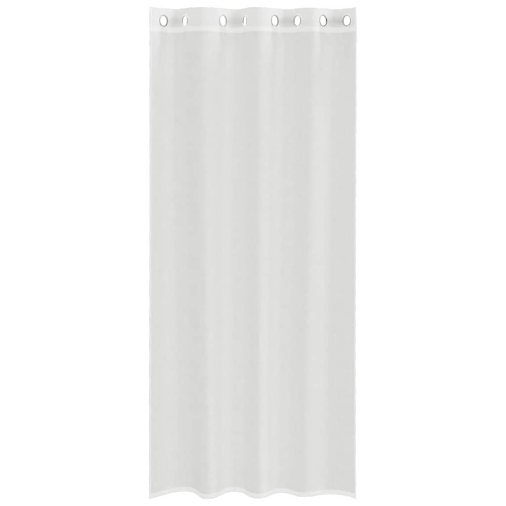 Gordijnen voile met doorvoertules 2 st wit