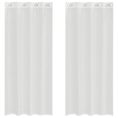 Gordijnen voile met doorvoertules 2 st wit