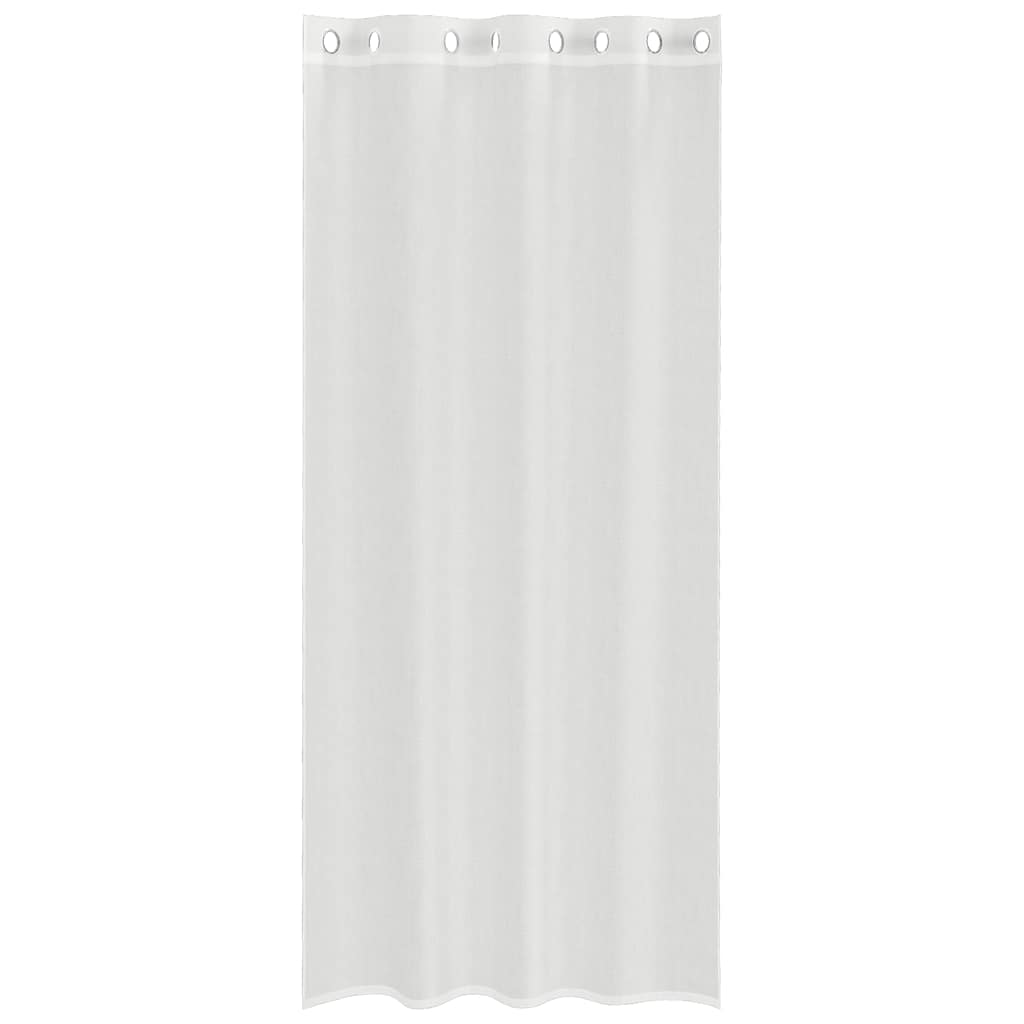 Gordijnen voile met doorvoertules 2 st wit