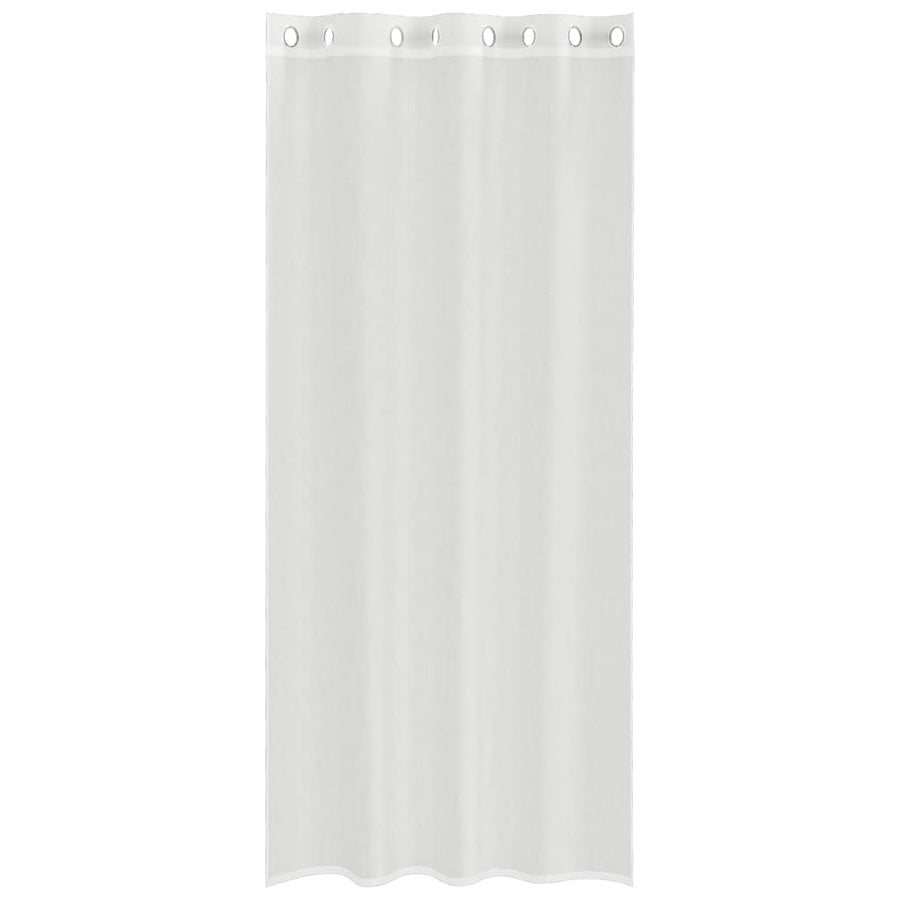 Gordijnen voile met doorvoertules 2 st wit