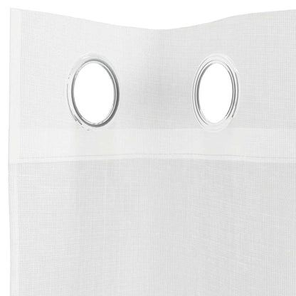 Gordijnen voile met doorvoertules 2 st wit