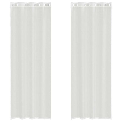 Gordijnen voile met doorvoertules 2 st wit