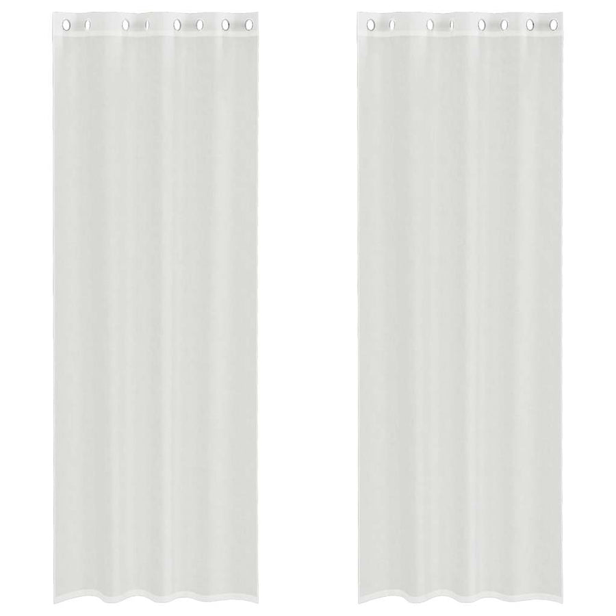 Gordijnen voile met doorvoertules 2 st wit