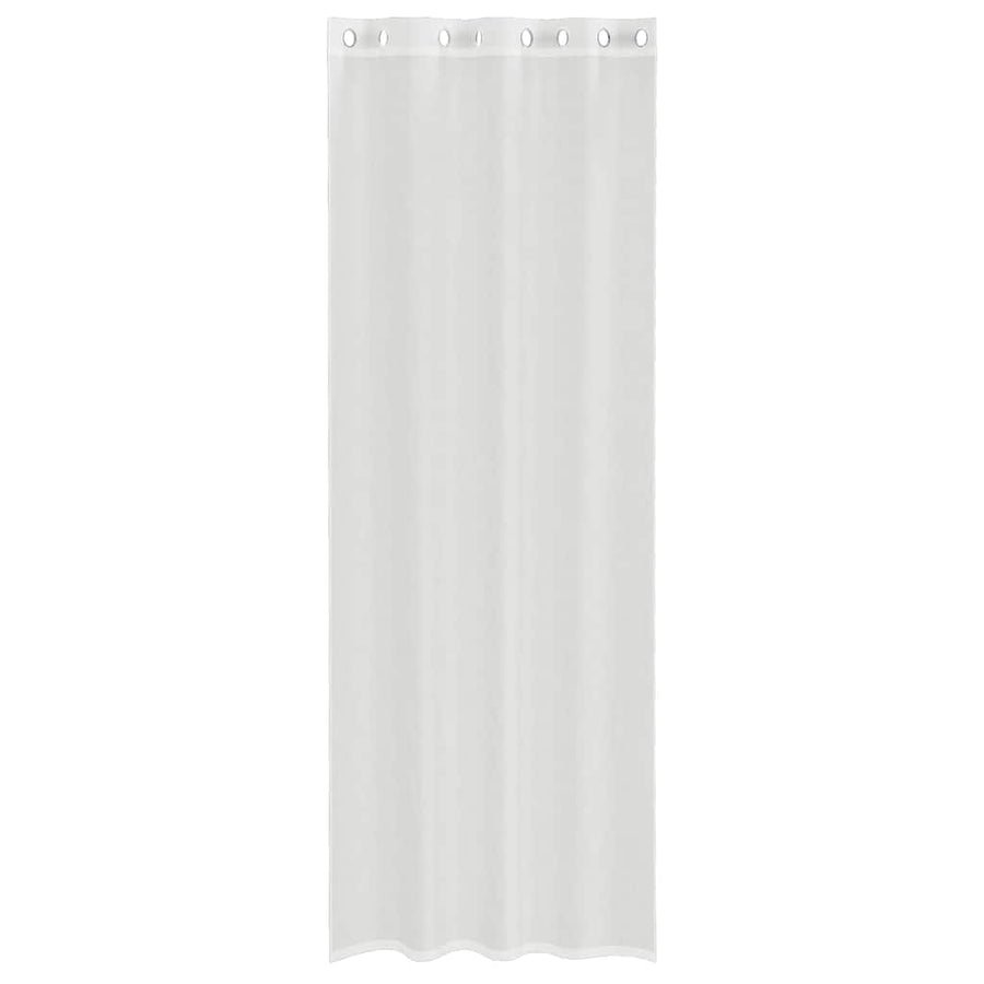 Gordijnen voile met doorvoertules 2 st wit