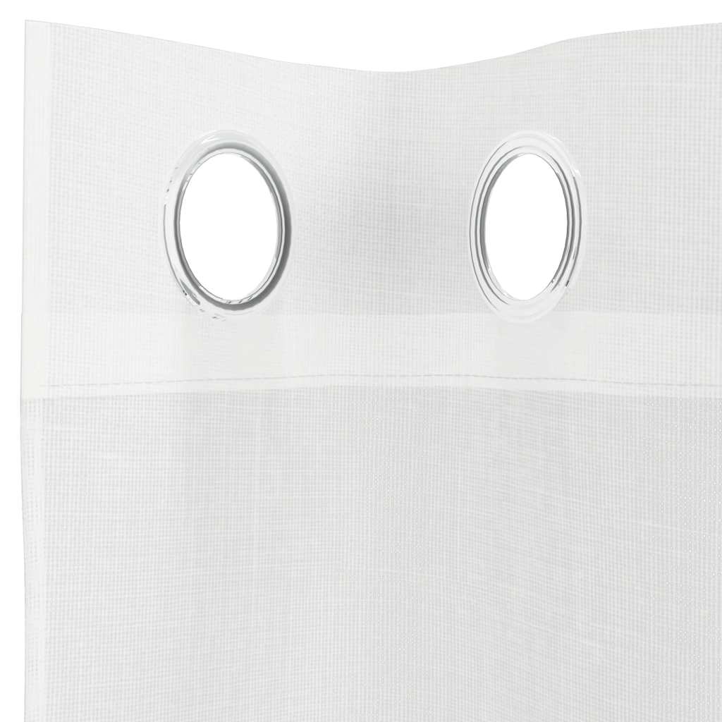 Gordijnen voile met doorvoertules 2 st wit