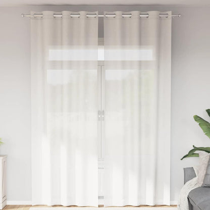 Gordijnen voile met doorvoertules 2 st wit